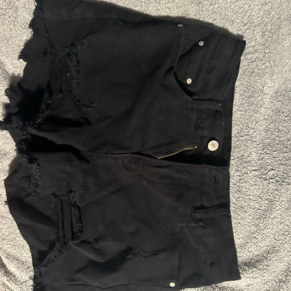 Amazon Black Distressed Jean Shorts